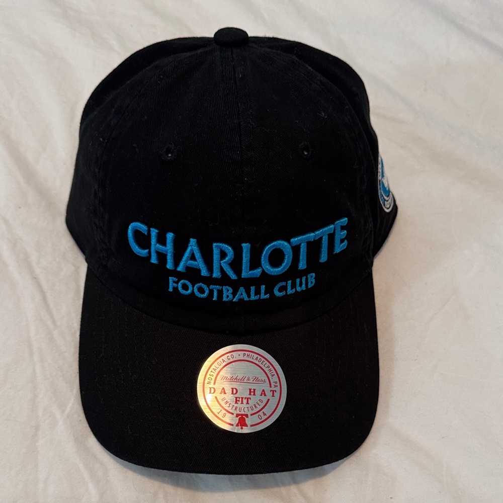 Charlotte FC Football Club Black Dad Hat with Blue Embroidery, NWT